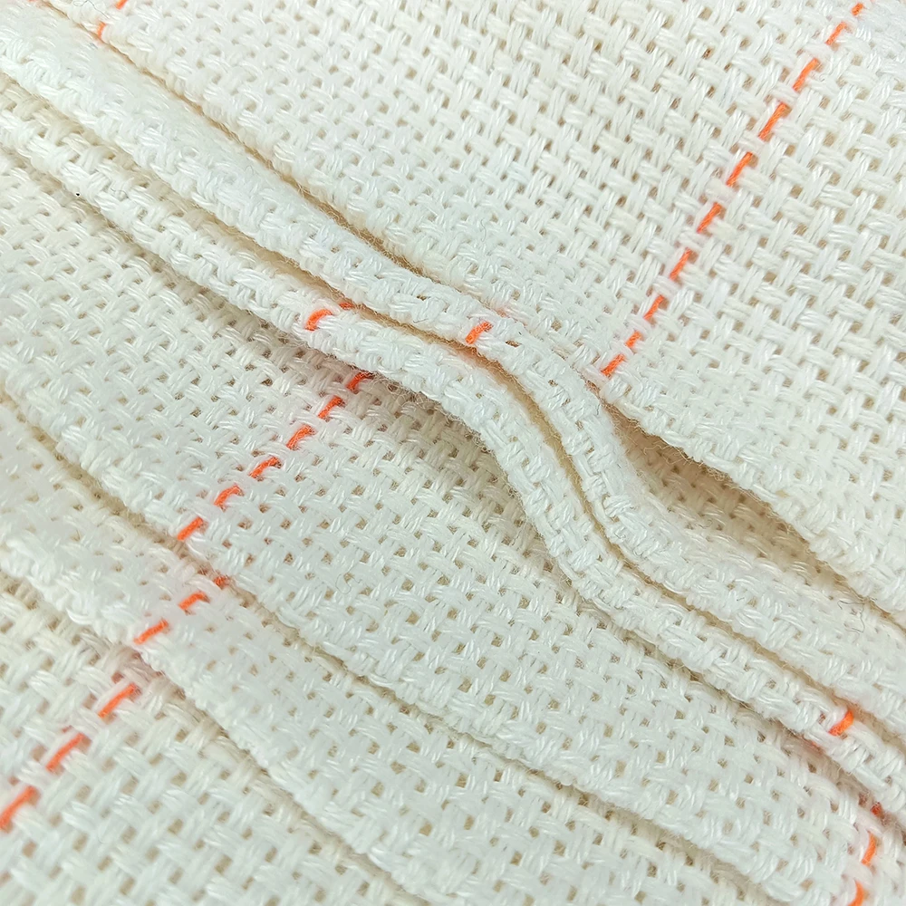 Organic Breathable Embroidered Cross Tufting Cloth with Marked Lines Fabric Punch Needle for Girls Boys for Home Textile Use