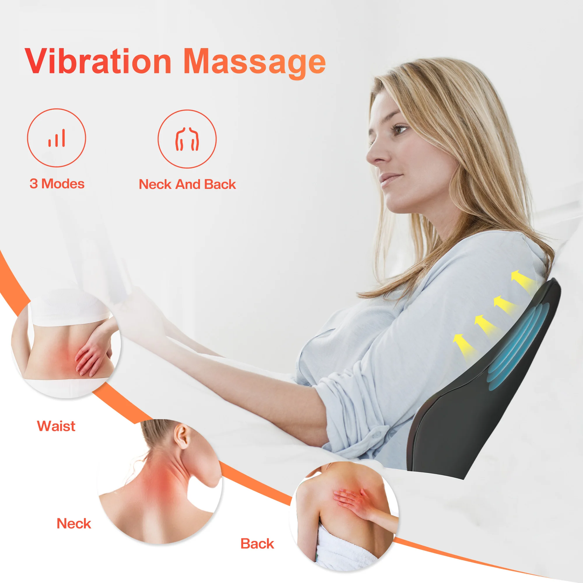Massage Pillows for Neck and Back Shiatsu Neck Shoulder Massager 3D  Kneading Massage Pillow With Heat