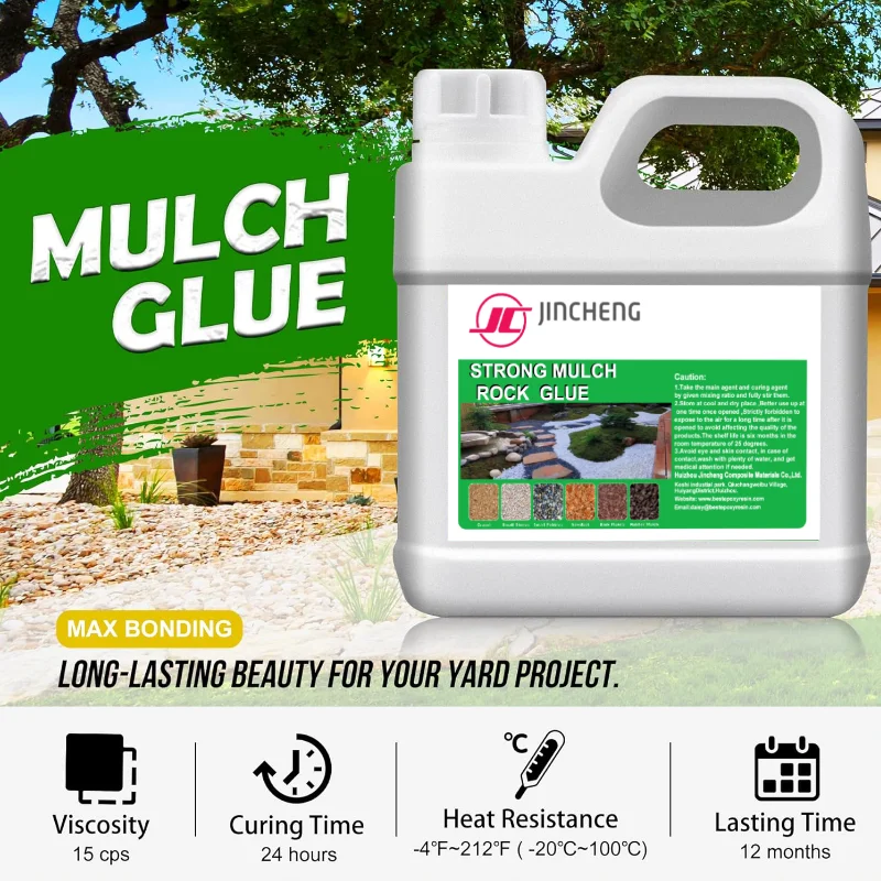 Mulch Glue Water-based Adhesive and Pea Gravel Stabilizer Lasts up to 2 Years Fast-Dry  Strong Mulch Glue for Landscapes