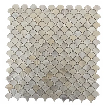 Foshan Custom Modern Super White Seamless Pair Background Wall Tiles Natural Shell Mosaic for Kitchen Living Room Outdoor Use