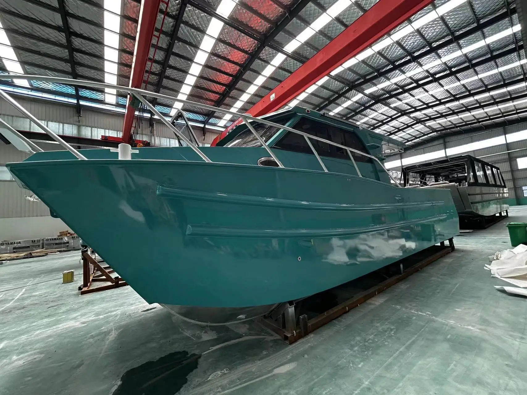 Aluminum Fishing Vessel Trailerable Power Catamaran 11.6m*3.5m Wooden Interior Fishing Boat