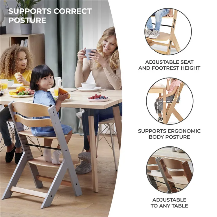 Wooden High Chair Multifunctional Baby Chair Ajustable Heigh And ...