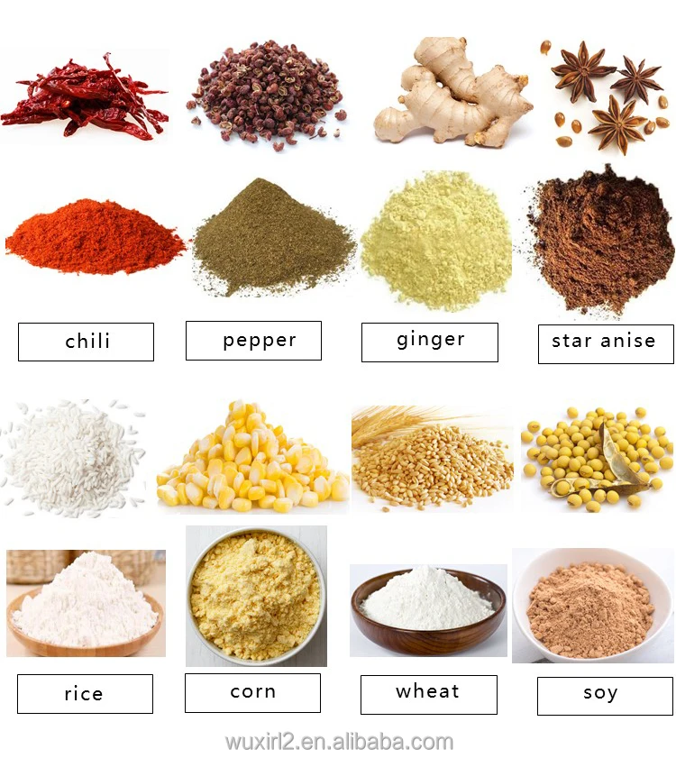 Sugar Salt Tea Spice Cocoa Bean Powder Pin Miller Hammer Grinder Mill Equipment for Dry Chili Cinnamon Garlic Grain Cookies Seed
