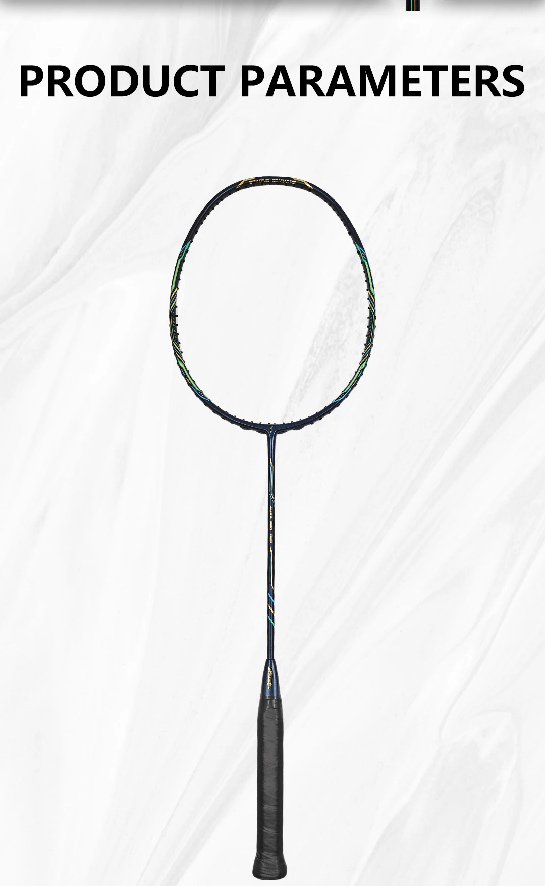 Model D200 Badminton Racket New Arrival Carbon Fiber Professional Model Light 4U Weight Soft Hardness Full PU Grip supplier