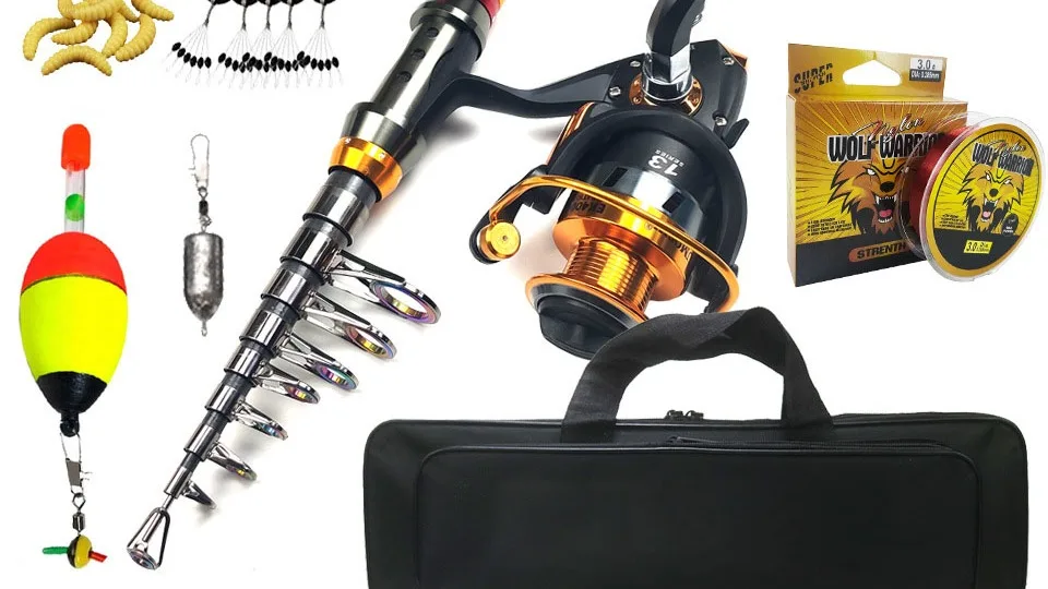 Hand Carp Jigging Carbon Fiber Spinning Telescopic Fishing Rod And Reel