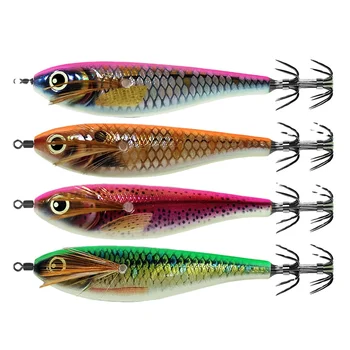Wooden Shrimp Artificial Hard Bait Night-Luminous Balancing 80mm 107g No Hooks Fishing Lure – Hard Lure – view 2