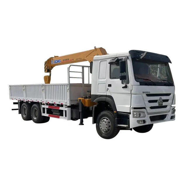 Low Price High Quality Used HOWO 6x4 10 wheel 12 ton 8 ton famous brand hydraulic cylinder folding arm truck mounted crane