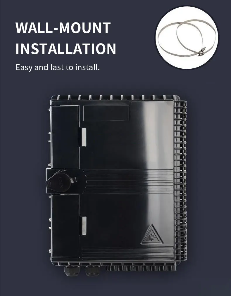 Outdoor 16 Core Fiber Optic Distribution Box Cassette Type Splitter Termination Enclosure IP65 Waterproof Wall/Pole Mountable details