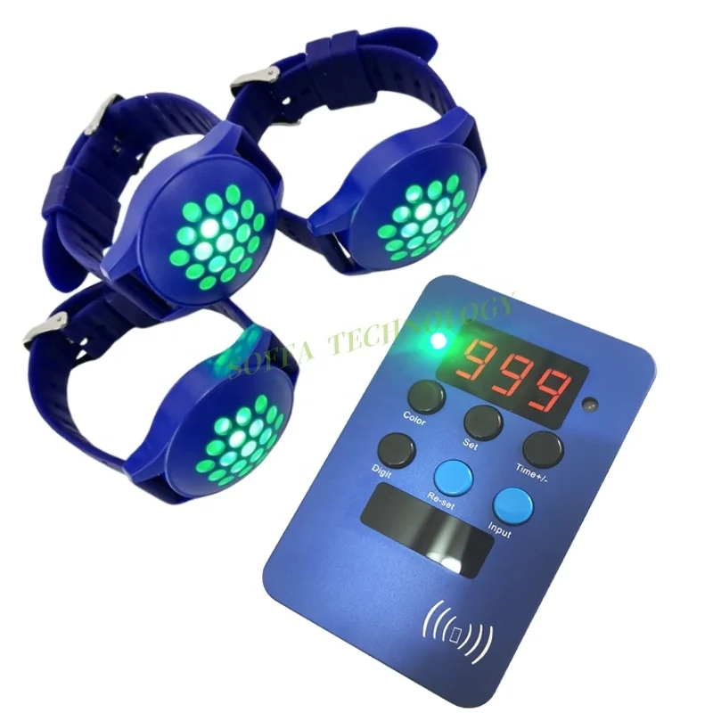 Programmable Timer Wristband Countdown Timer Swimming Pool Waterproof Silicone Wrist Band Activate Led Timer Paid Wristbands