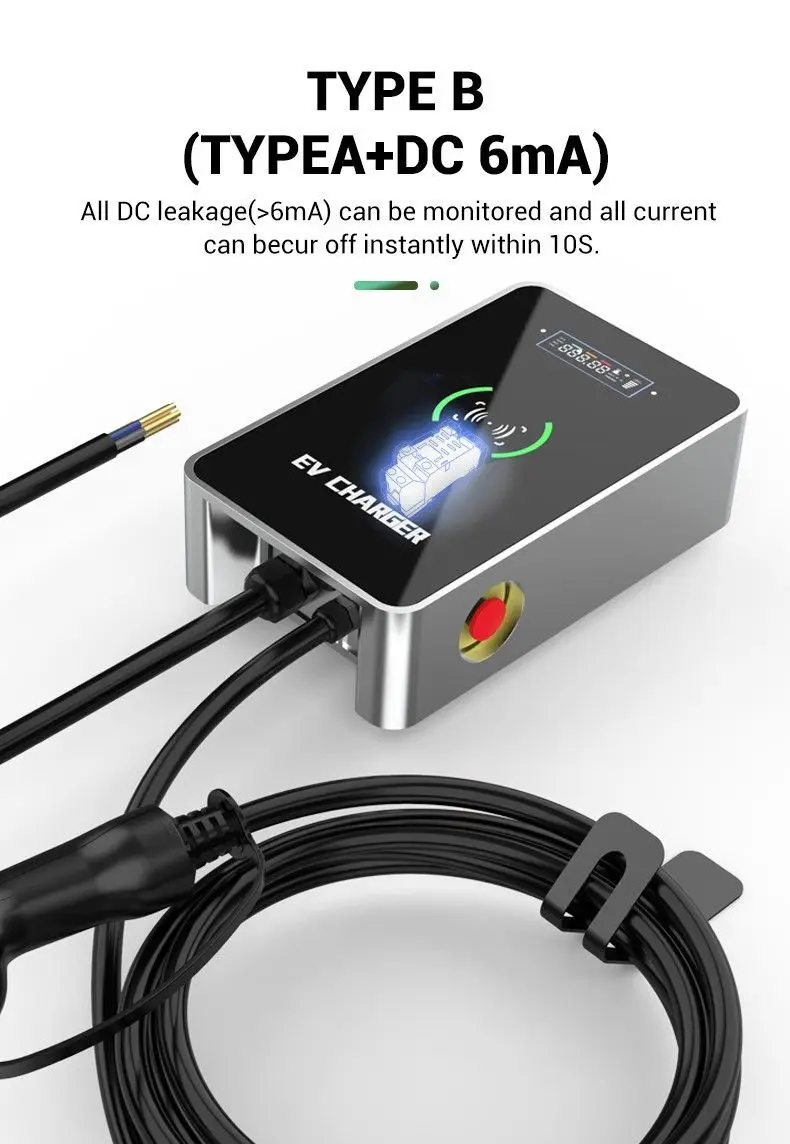 Komercyjna jednofazowa stacja ładująca AC 7KW 32a Wallbox Ev Charger Typ 2 Ładowarka samochodowa Szybkie ładowanie 3