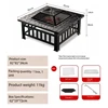 Black Simple square stove (carbon mesh grill with fire hook)
