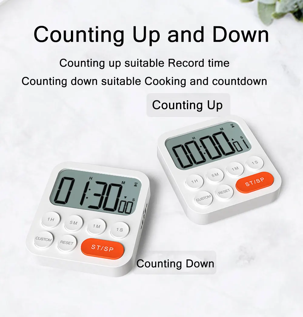 LIORQUE Digital Kitchen Timer 99 Minutes Magnetic Countdown Count