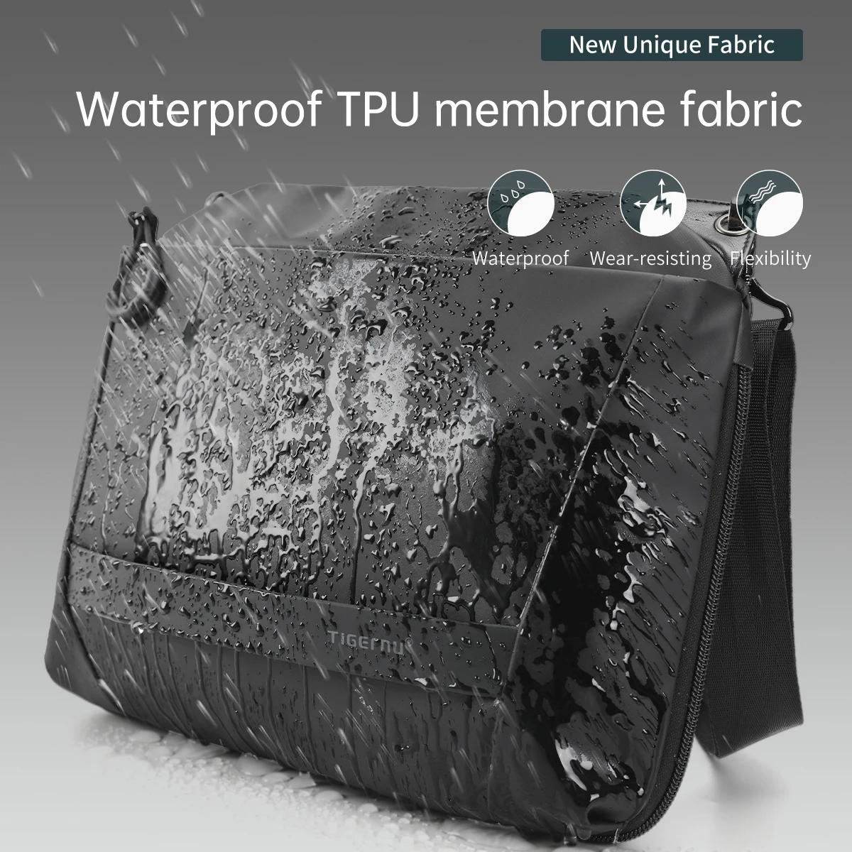ビジネス 軽量 ポータブル 防水 大容量 9インチ TPU マルチポケット 