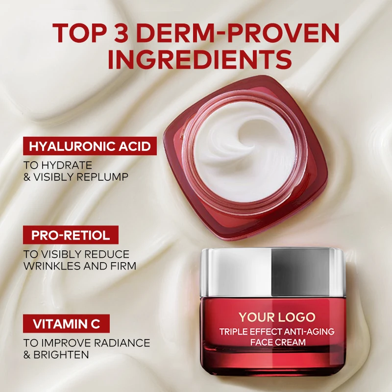 Pro Retinol, Hyaluronic Acid & Vitamin C Triple Power Anti-wrinkle Face Moisturizer to Reduce Wrinkles, Firm & Brighten Skin(pic1)