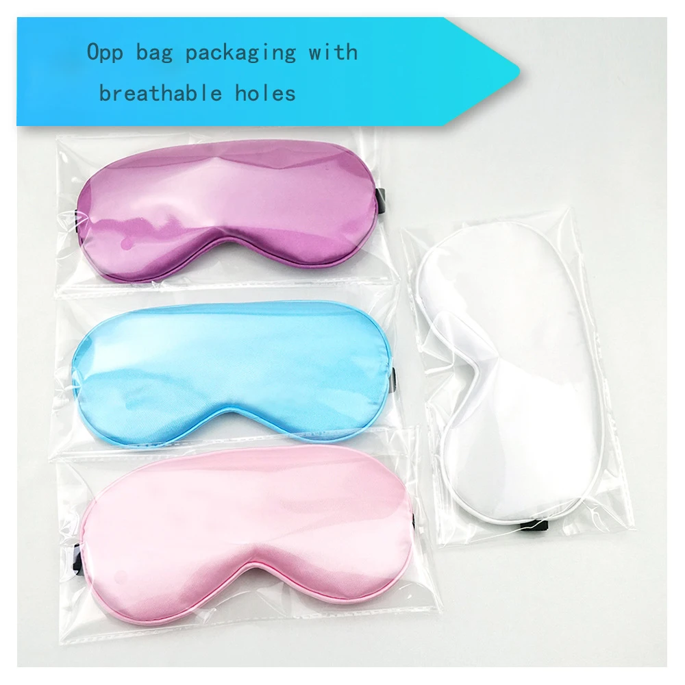 High Quality Satin Silk Sleeping Eye Mask With Elastic Band Breathable Custom Logo Travel Silk