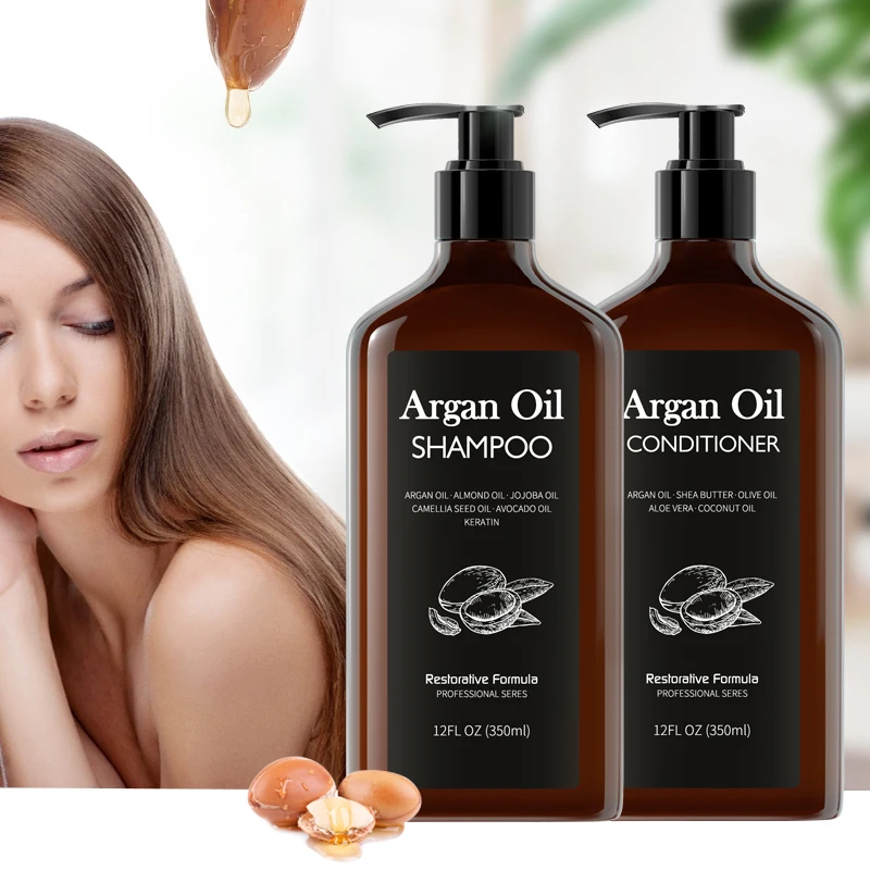 
Фирменный органический шампунь и кондиционер с аргановым маслом для роста волос 