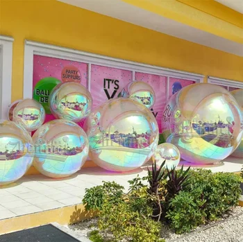 Inflatable Mirror Decoration Ball Attractive Brightness Shine Sphere Reflective ball For Shopping Mall