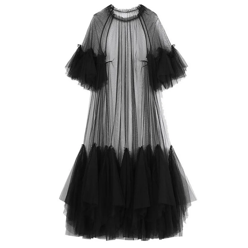 white christmas dresses Elegant Embroidery See-Through Design Long Sleeves Floor Length Side S main image 1