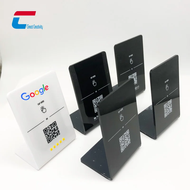Nfc google Review Display QR Code Menu Stand Nfc Table Stand