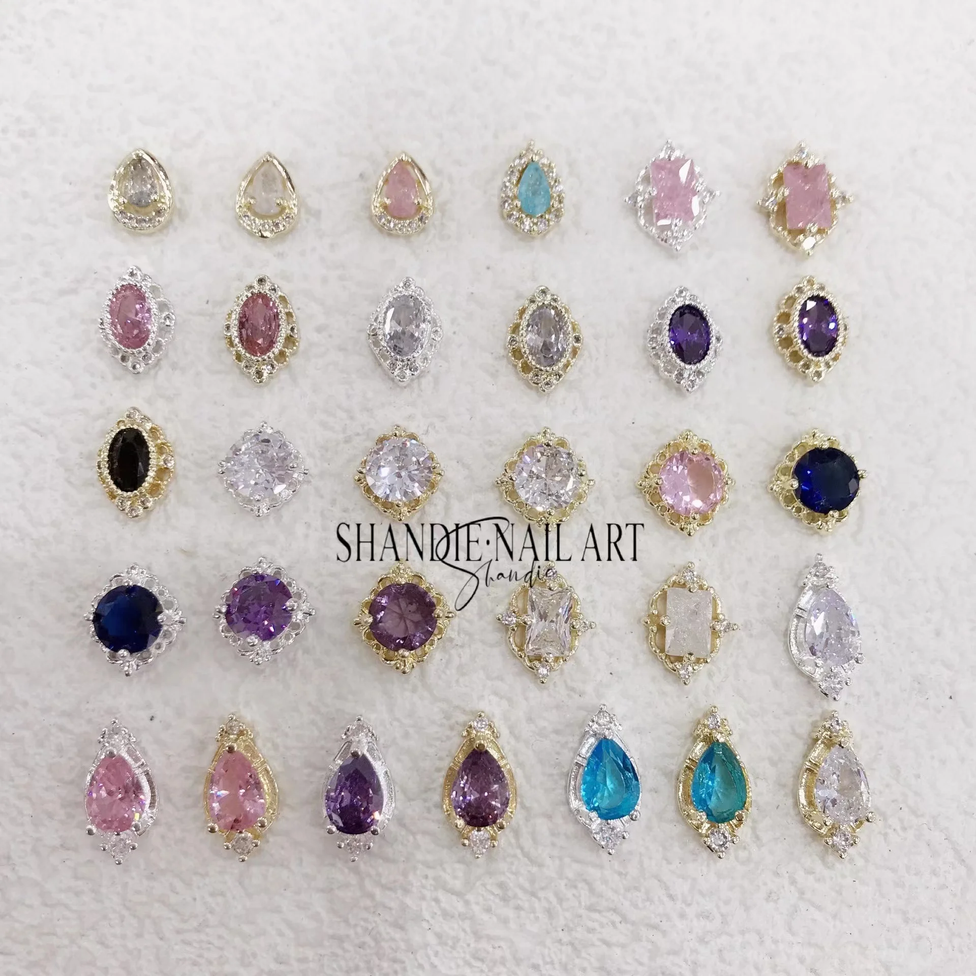 Роскошные подвески для ногтей, подвески с 3d цирконом, Разноцветные Алмазные, золотые, серебряные, циркониевые украшения для ногтей, 3d украшения для ногтей