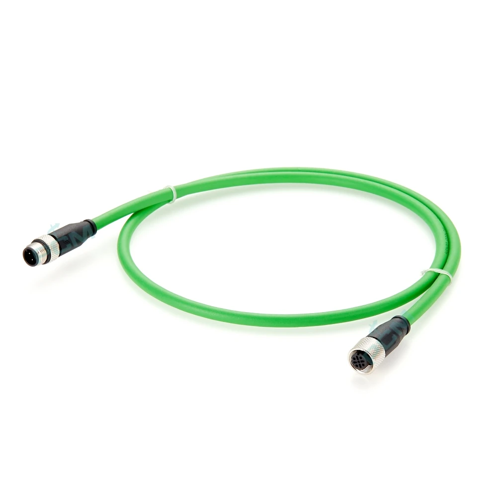 Rail CCTV Control System M12 D-coding Profinet Extension Cable