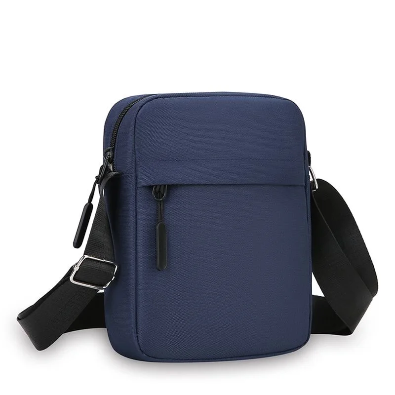 Custom Private Label Fashion Black Leisure Crossbody Polyester Vertical  Messenger Bags for Men
