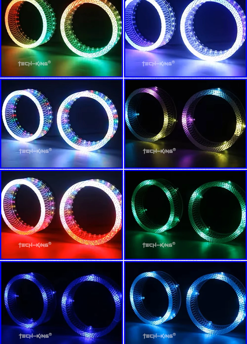 Crystal LED Angel Eyes Shroud White Amaber Signal Light Car Light Accessories For Car Led Projector Lens 3 inch angel eye circle