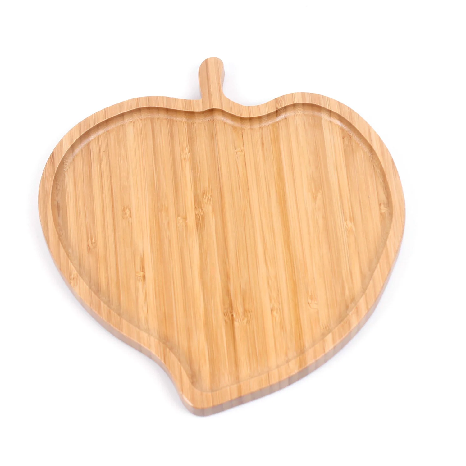 Bamboo Reusable Appetizer Plates Wooded Platters for Meal, Dessert Serving Tray Use Leaf Shape