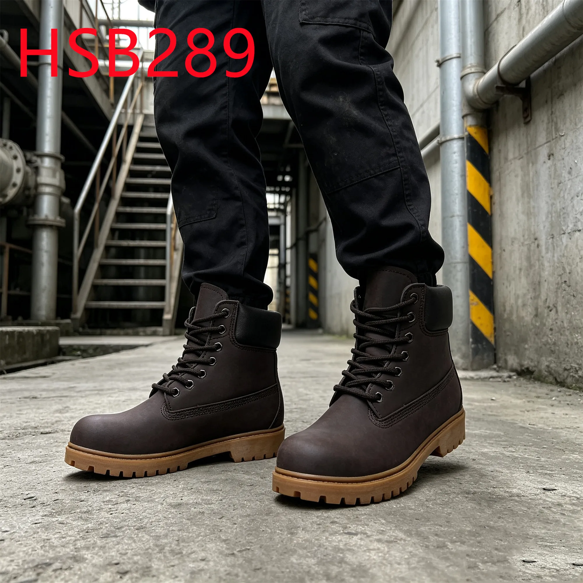 HY,Cargo Handling Smash-proof Black/brown Hua Singh Safety Boots Rock Bottom Price PU Leather Upper Anti-Grease Work BootsHSB289