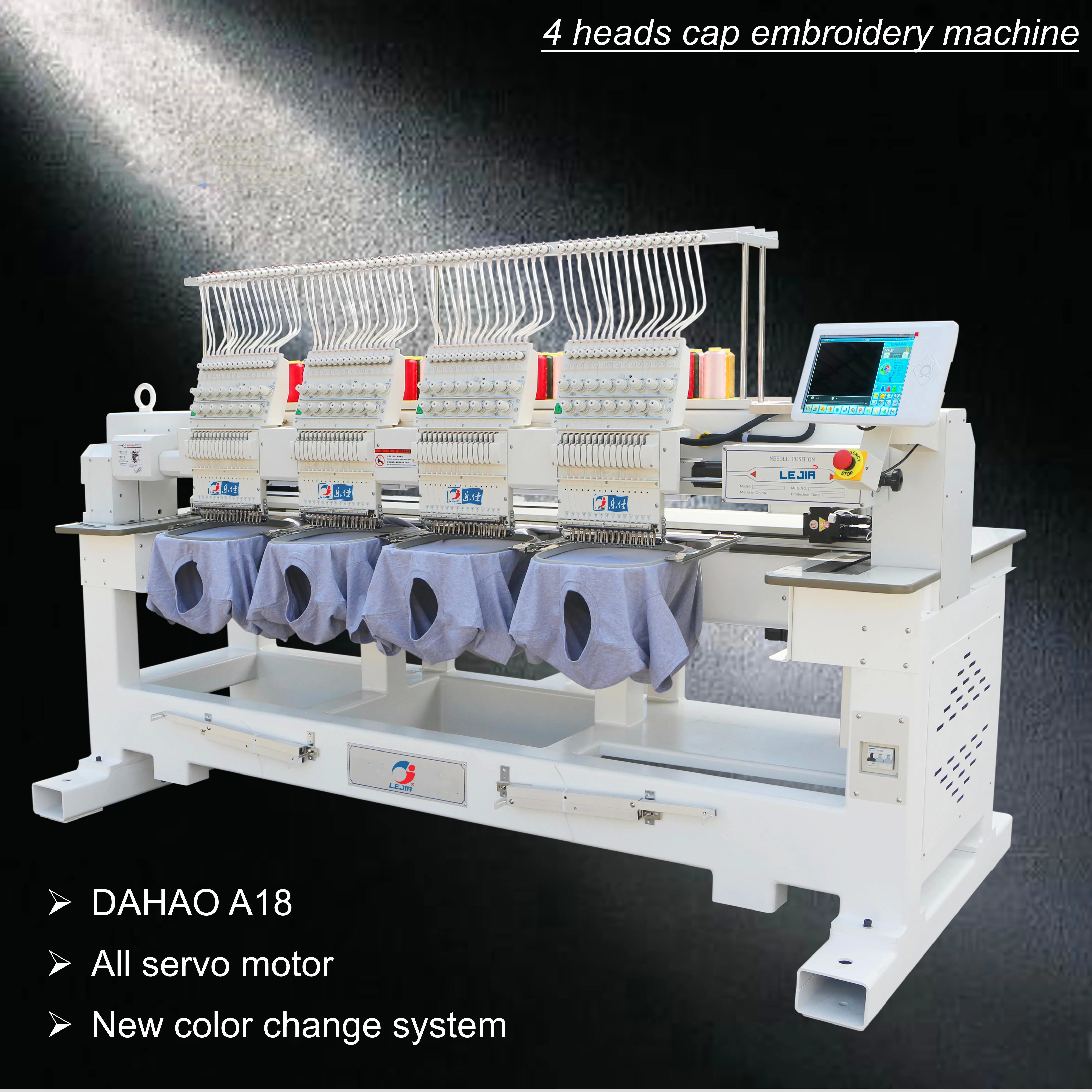 LEJIA 12 Needles 3 Heads Compact Smart Cap Embroidery Machine Application on Cap/t Shirt/ Bag/shoes/socks