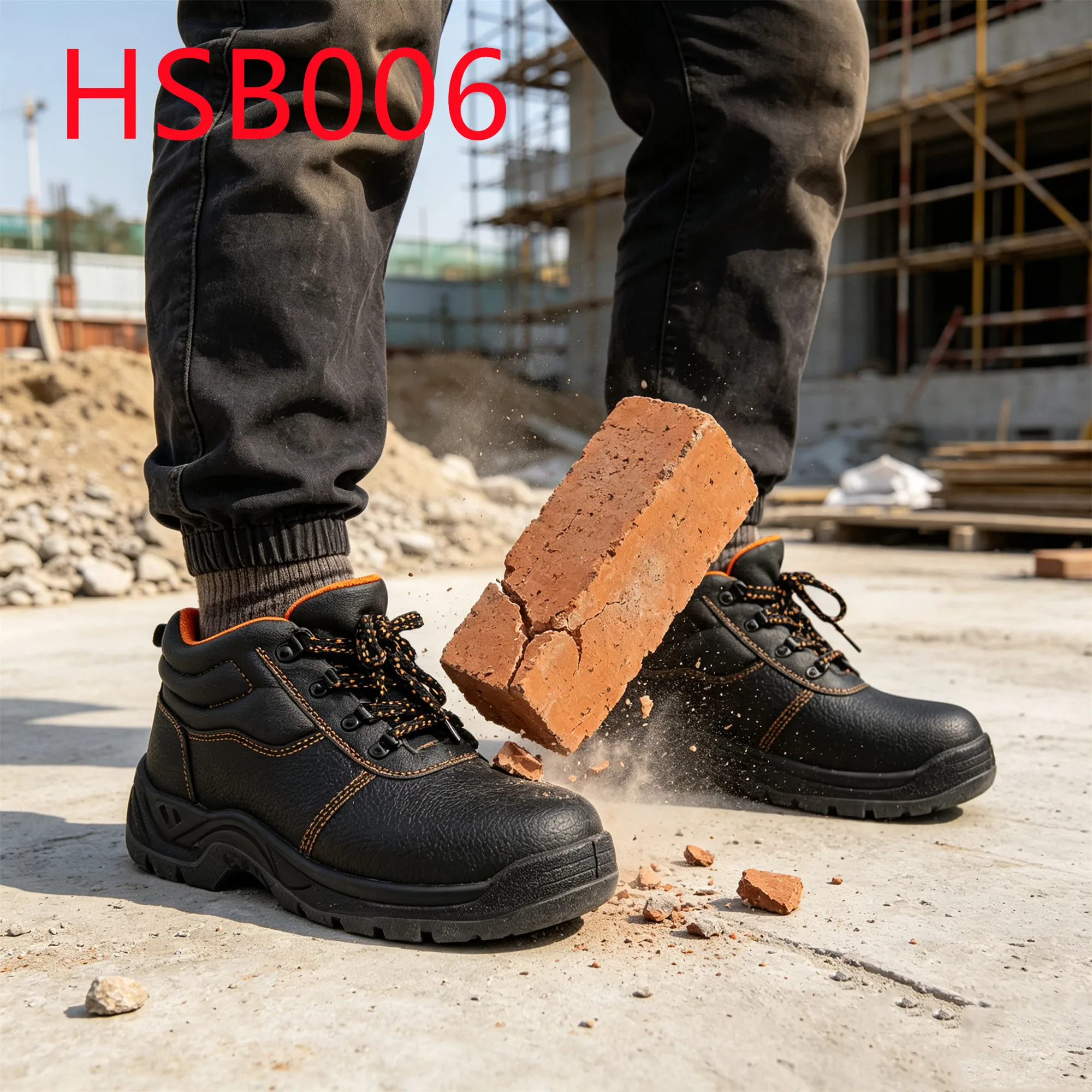 HY,Operating Shops Anti-Scratch Embossed Leather Safety Shoes Rock Bottom Price Steel Toe Insert Hua Singh Labor Boots HSB006
