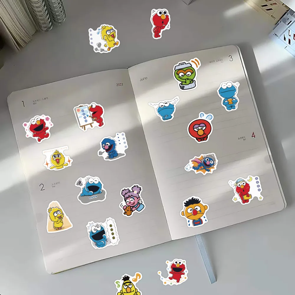ZY1714C 60pcs Waterproof for Sesame Street Teen Decal Cartoon Decorative Laptop Skateboard Cellphone Luggage Guitar Stickers