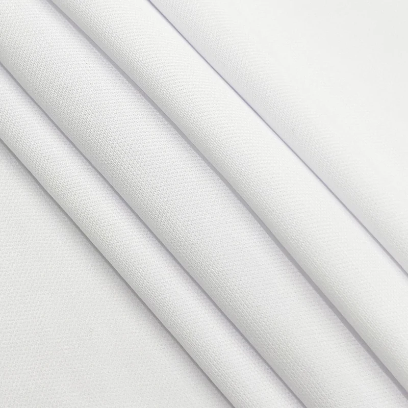 Wholesale Blank White Polyester Jersey Interlock 140gsm Fabric For Dye ...