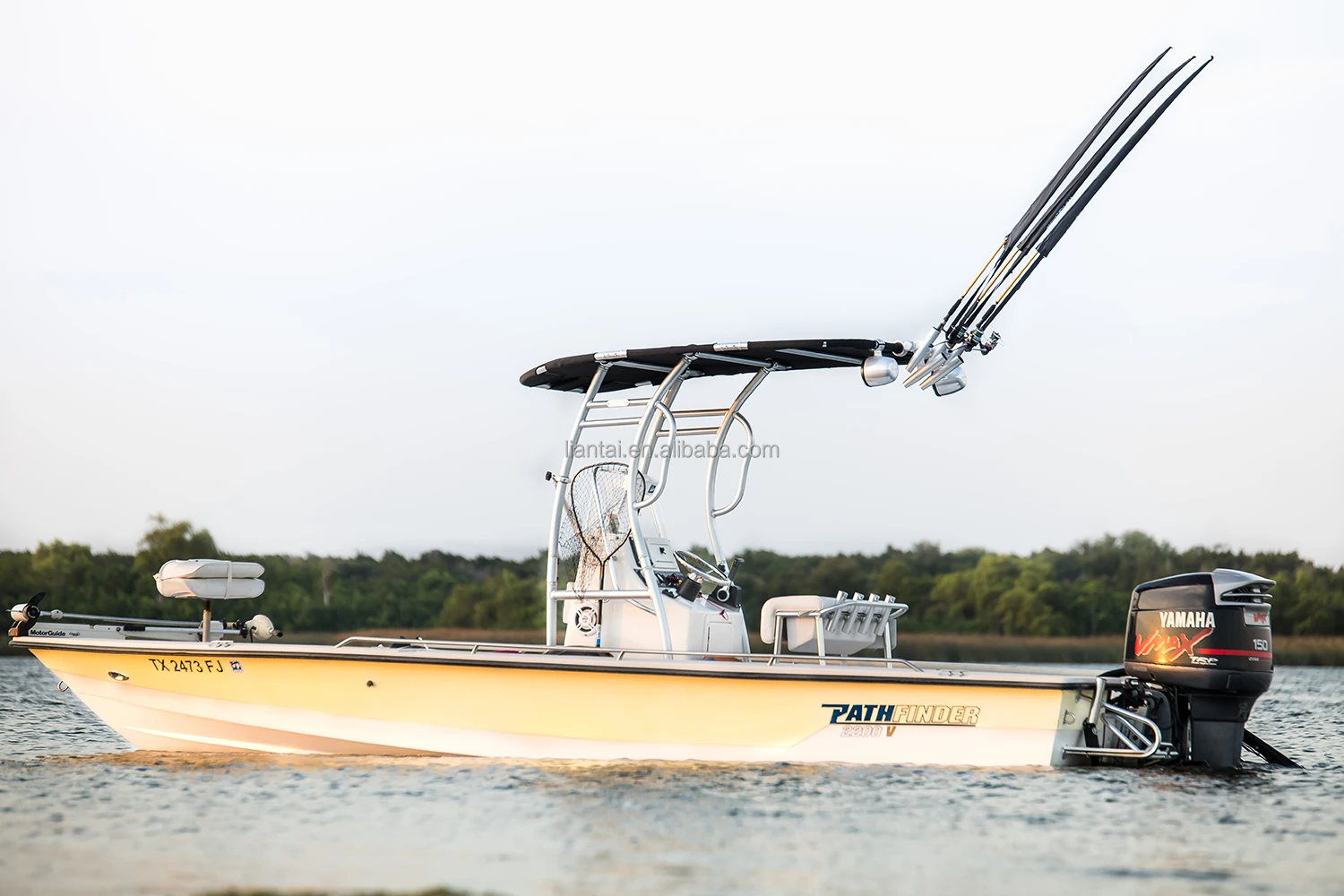 Dolphin Pro2 T Top Center Console Boat Ttop Aluminum Tube With Black Canopy Heavy Duty Boat