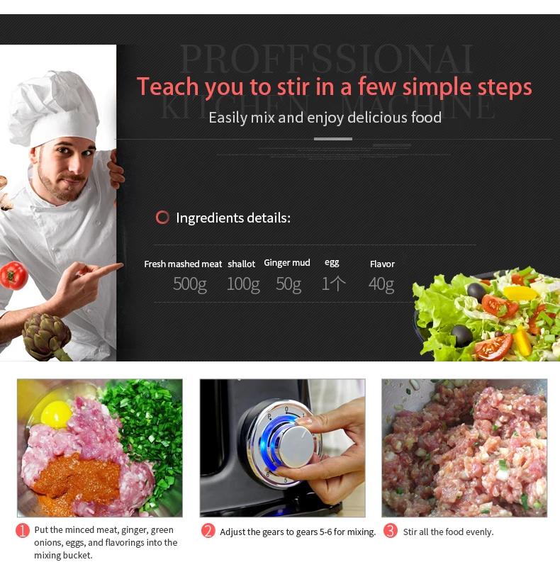 Kitchen Appliances aid 1800W kitchen appliances Food Stand Mixer