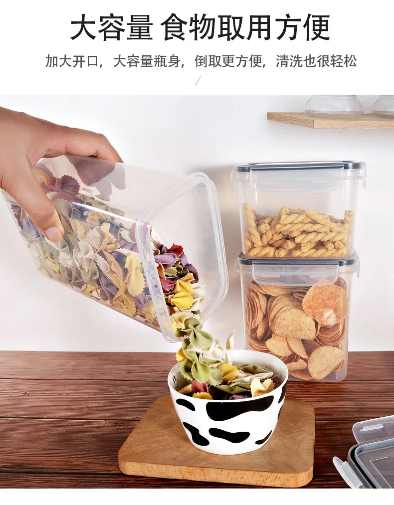 14pack Dry Food Storage Container With Silicone Ring Lid Airtight Clear