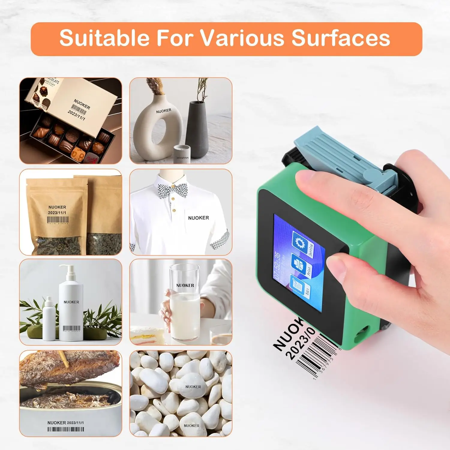 WISEPRINT Handwriting Transmission Bottle Tin Can Box Tij Portable Mini Manual HP-WP127MN Pro Handheld Inkjet Printer Machine