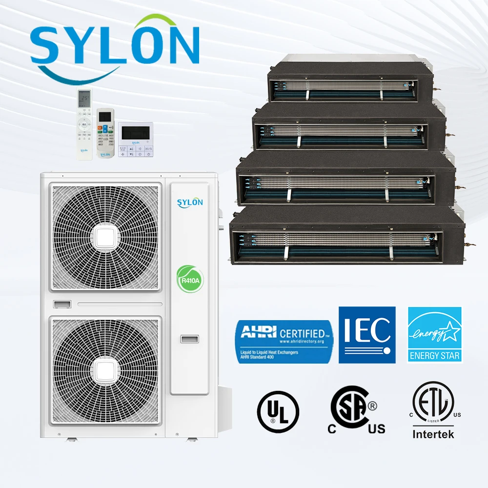 High Quality 12000-60000btu Cooling&heating FCU INVERTER Ducted Type Ceiling Fan Coil air Conditioner