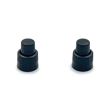 Dual Shaft Encoder Knob Caps 13MM DIY Console Simulator Knob Black Ripped Grip D-type Shaft