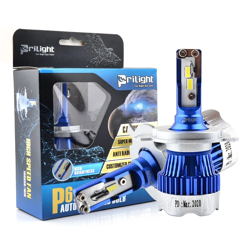2024 Newest Mini Size H4 LED Headlight Car Bulbs 60W 13000Lm P6 Bulb H11 H7 H11 H8 H9 9005 9006 for Auto Lighting System