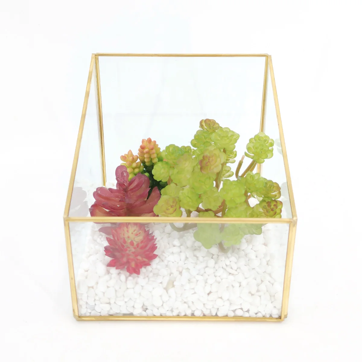 Conteneur de Terrarium géométrique en verre transparent fait à la main, Style simple, décoration de jardin de maison, boîte à bijoux pour plante succulente