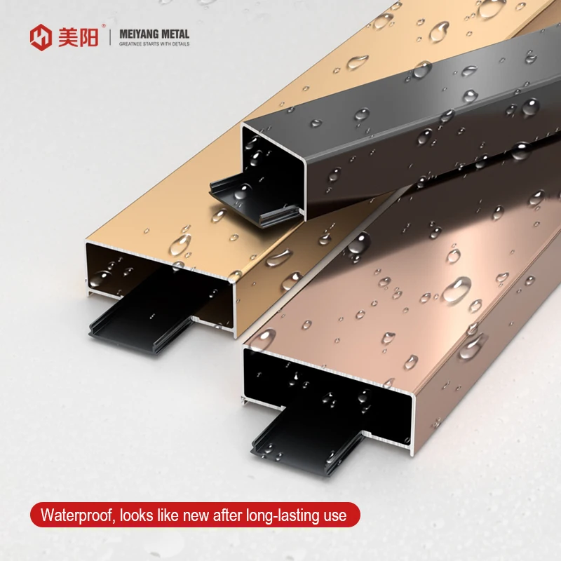 High quality Tile Trim U shaped slotted edges Metal Floor Stainless steel/Aluminum Alloy Edge Trim profile U Shape Tile Trim