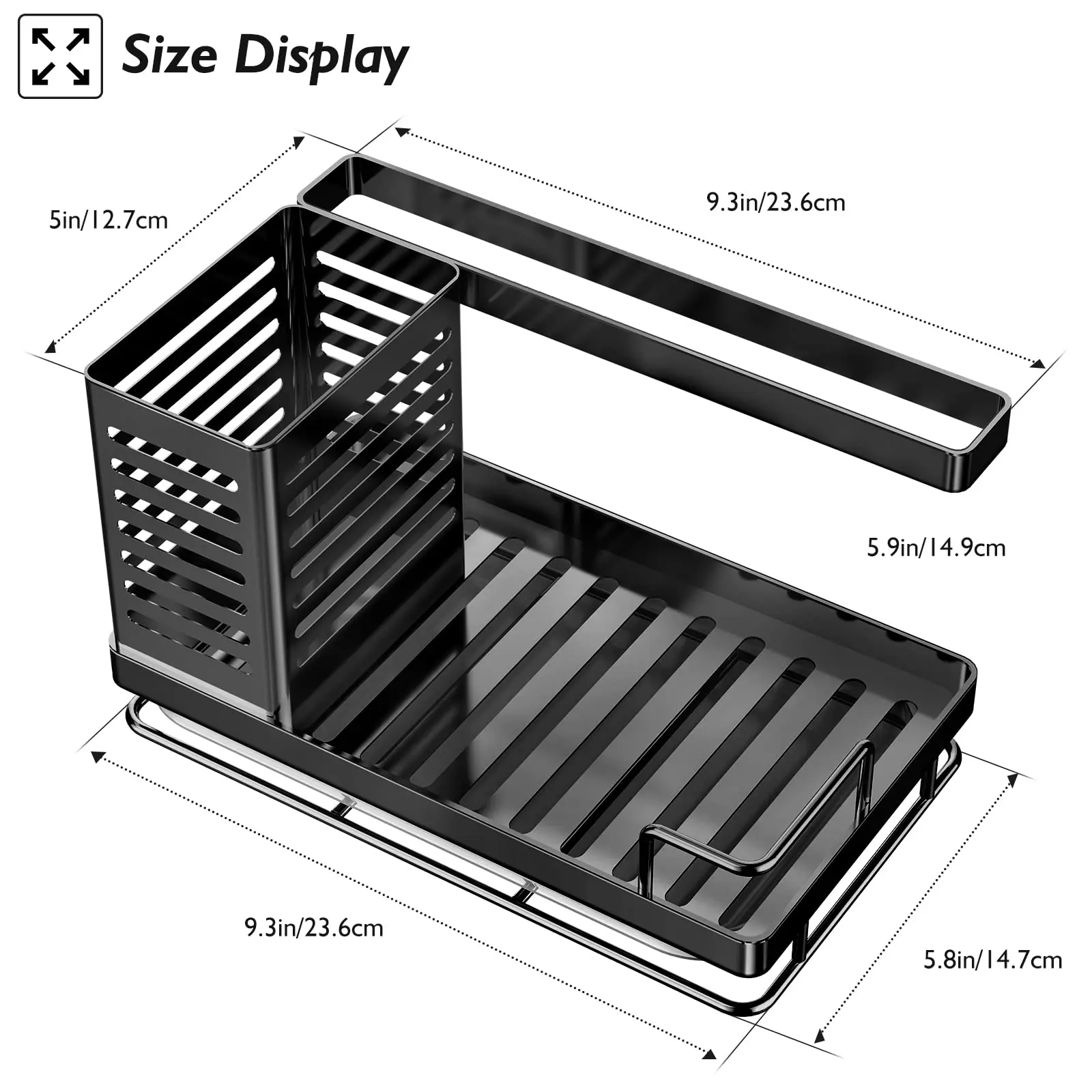 Source Sink Caddy, Kitchen Sink Organizer, Sponge Holder Stainless Steel  Kitchen Caddy Kitchen Sink with Removable Drain Pan on m.