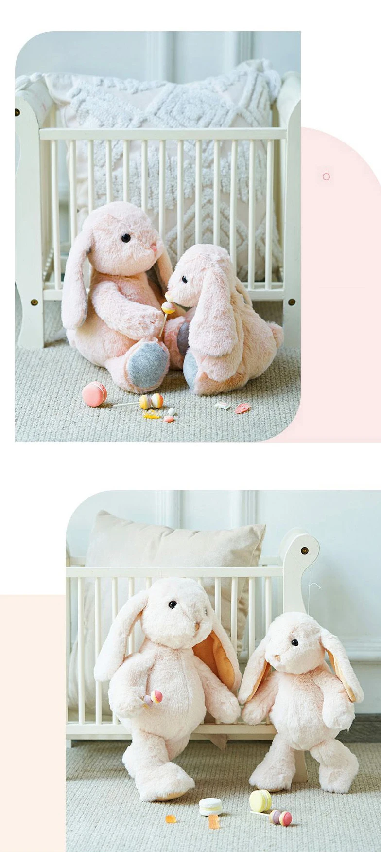 2022 Soft Cute Baby Plush Toy Maker Oem Design Long Eared Bunny Stuffed Animal Custom Rabbit