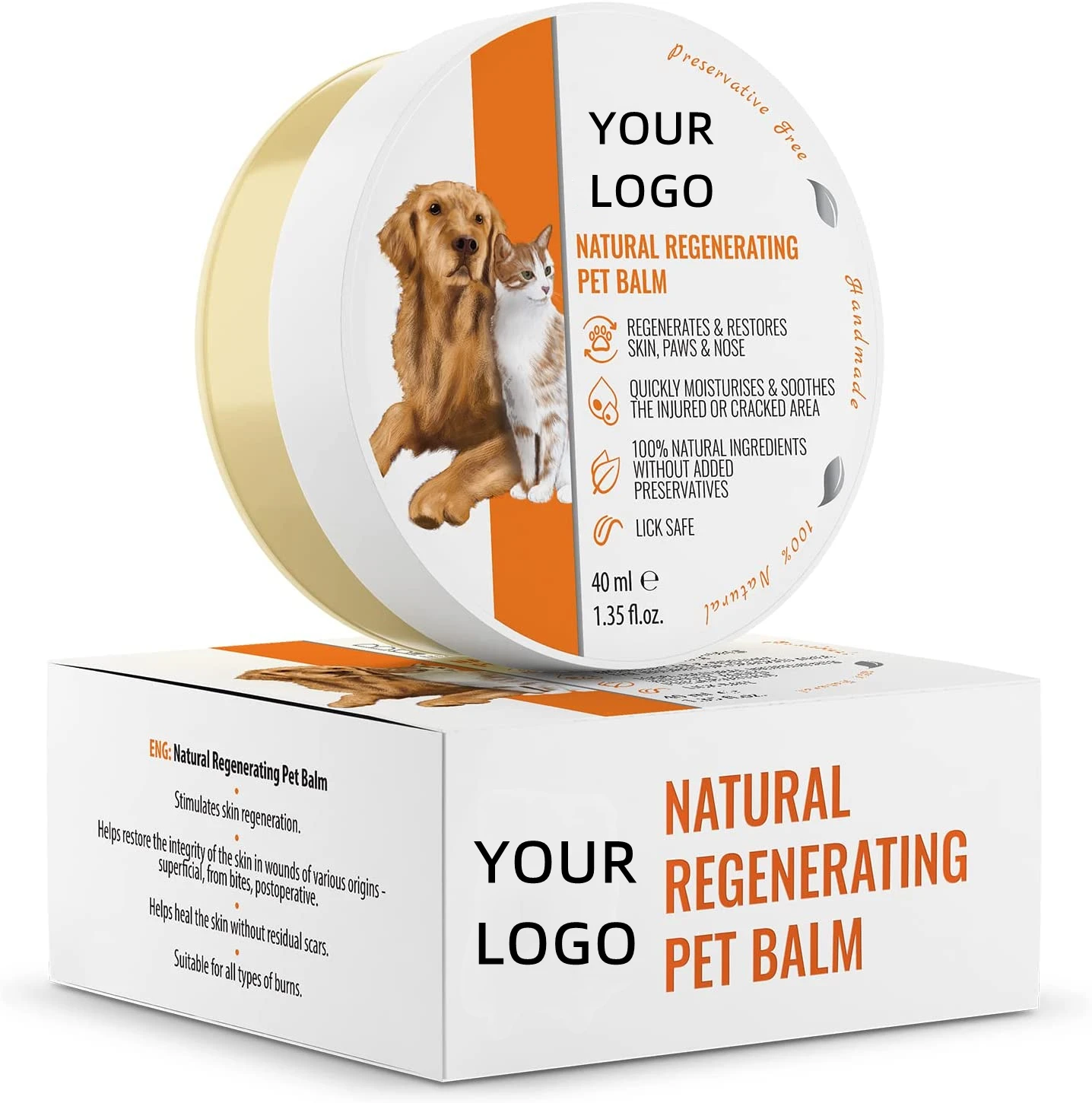Private Label Dog Paw Balm Paw Nose and Skin Care Soothes Cuts