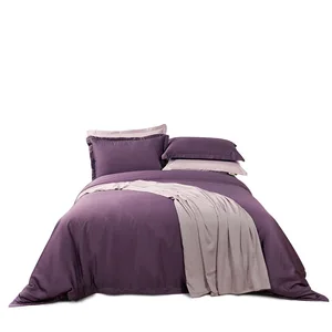 Hot Sale Luxury Bedsheets Plain Color King Size Bed Sheet Set Bamboo Pillow Case Embroidered Bed Sheets