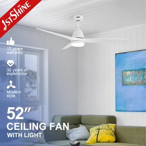 1stshine LED Ceiling Fan White Plastic Blades DC Copper Motor Remote Ceiling Fan With LED Light