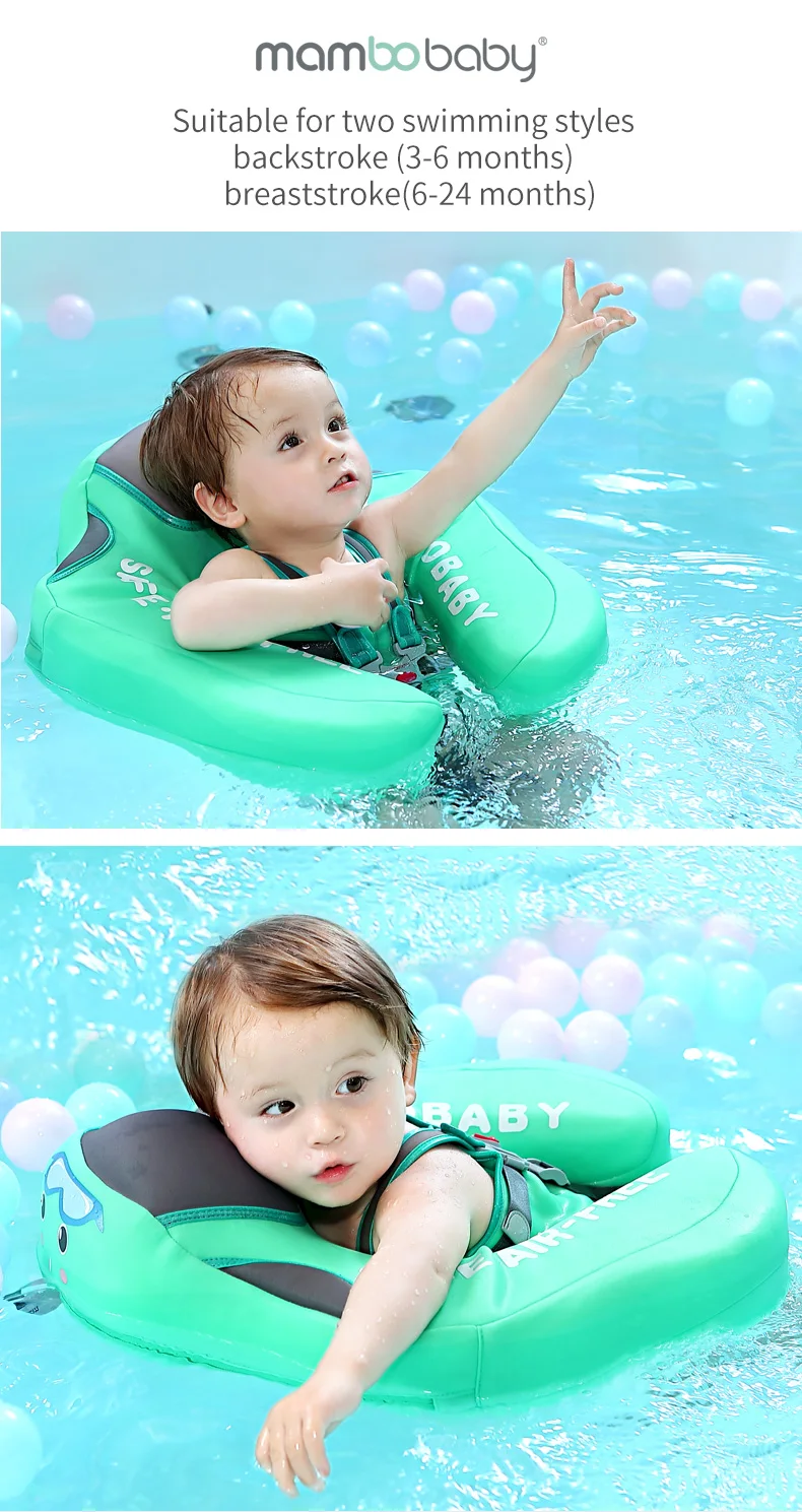 Non Inflatable Mambobaby Baby Float With Canopy Kids Swimming Ring Swim ...