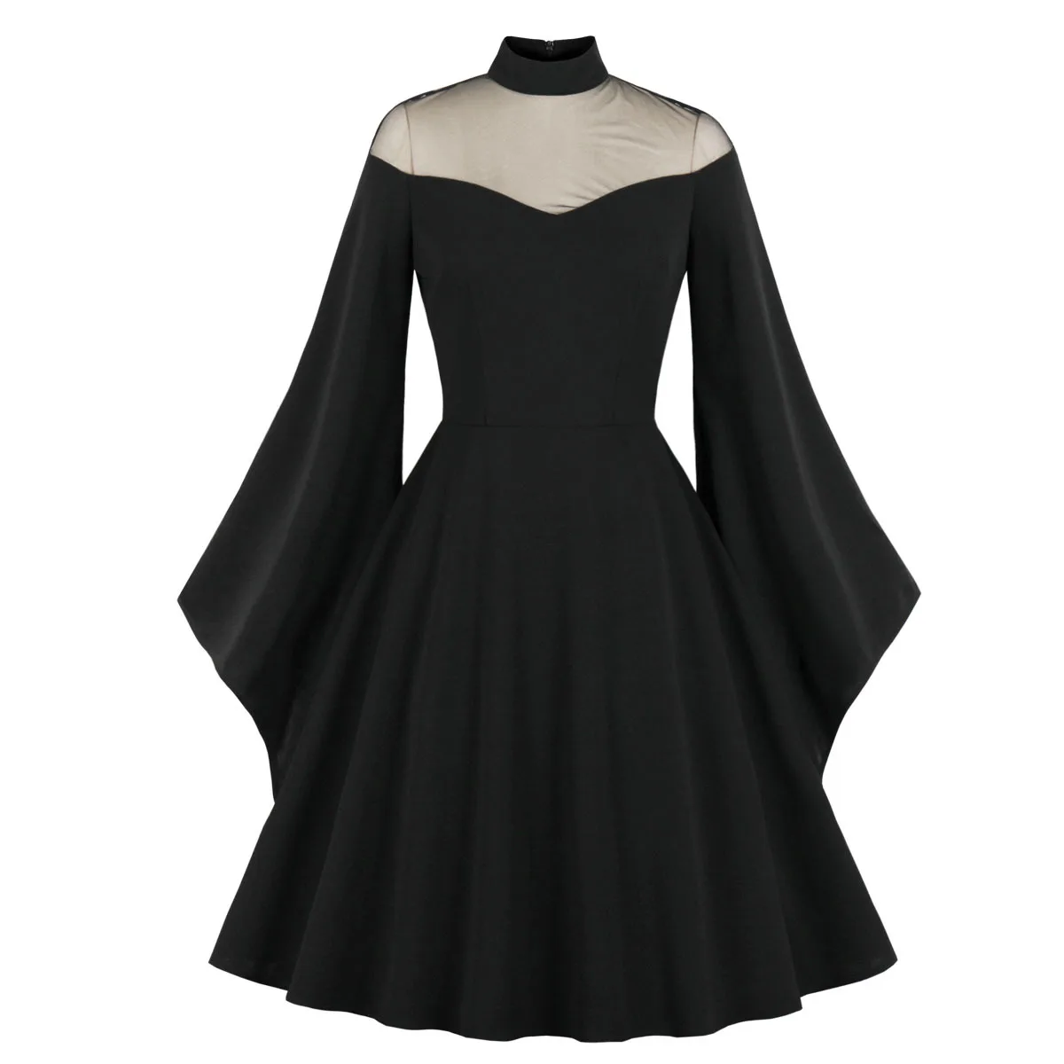 halloween black dresses Gothic Halloween Spiderweb Velvet Mini Dress with Skeleton Hands & Corset Lace-Up main image 1