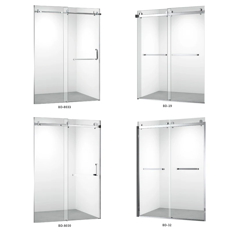 Small Size Frame Direct Hinged Single Door Shower Cubicle Bathroom Tempered Clear Glass Screen Shower Cabin Enclosure